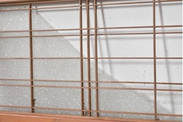 ヴィンテージ建具　昭和中期　ダイヤガラスと桟組みがレトロな欄間2枚セット　(R-088864)