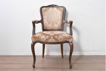 中古　karimoku(カリモク家具) 　domani(ドマーニ)　 Louis(ルイ)XVシリーズ 　優美な猫脚のアームチェア　(R-088868)