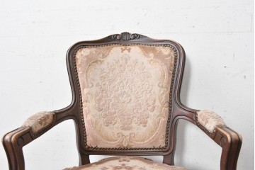 中古　karimoku(カリモク家具) 　domani(ドマーニ)　 Louis(ルイ)XVシリーズ 　優美な猫脚のアームチェア　(R-088868)