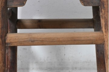 【簡易リペア限定品】　中国ヴィンテージ　アンティーク調　素朴で落ち着いた風合いのスツール　(R-088869)