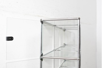 中古 スイス　美品　USMハラー(USM Haller)　モジュール構造の3列4段ガラスキャビネット　(R-088871)