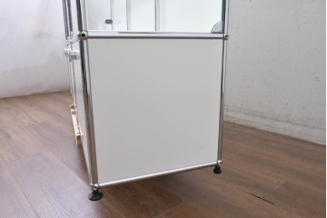 中古 スイス　美品　USMハラー(USM Haller)　モジュール構造の3列4段ガラスキャビネット　(R-088871)
