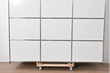 中古 スイス　美品　USMハラー(USM Haller)　モジュール構造の3列4段ガラスキャビネット　(R-088871)