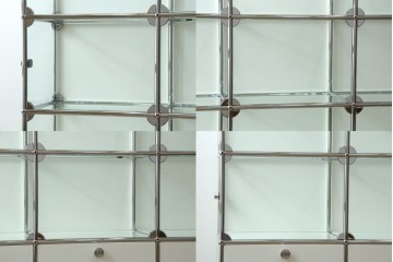 中古 　美品　スイス　USMハラー(USM Haller)　モジュール構造の3列4段ガラスキャビネット　(R-088871)