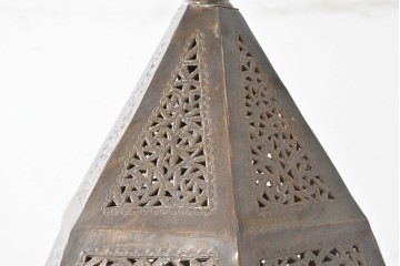 《引っ掛けシーリング式ペンダントライト加工費込み》　ヴィンテージ照明　モロッコ　真鍮製　透かし彫りが美しい吊り下げ照明　(R-088872)