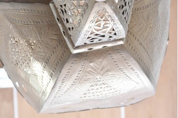 《引っ掛けシーリング式ペンダントライト加工費込み》　ヴィンテージ照明　真鍮製　透かし細工が美しい大振りな吊り下げ照明　(R-088886)