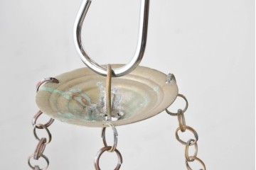 《引っ掛けシーリング式ペンダントライト加工費込み》　ヴィンテージ照明　モロッコ　繊細な透かし装飾が施された真鍮製吊り下げ照明　(R-088887)