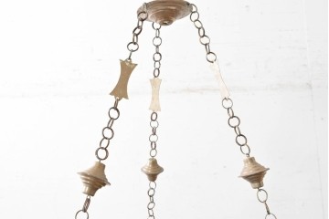 《引っ掛けシーリング式ペンダントライト加工費込み》　ヴィンテージ照明　モロッコ　繊細な透かし装飾が施された真鍮製吊り下げ照明　(R-088887)
