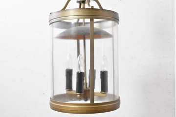 中古照明　特注　クラシカルなランタン風デザインが素敵な大型の吊り下げ照明　(R-088888)