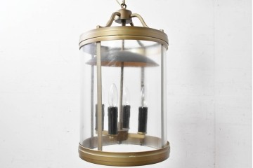 中古照明　特注　クラシカルなランタン風デザインが素敵な大型の吊り下げ照明　(R-088889)