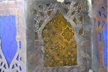 《引っ掛けシーリング式ペンダントライト加工費込み》　ヴィンテージ照明　真鍮製　モロッコ　異国情緒あふれるペンダントライト　(R-088891)