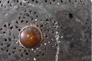《引っ掛けシーリング式ペンダントライト加工費込み》　ヴィンテージ照明　モロッコ　真鍮製　透かし模様が異国情緒を演出する吊り下げ照明　(R-088896)