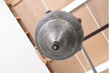 《引っ掛けシーリング式ペンダントライト加工費込み》　ヴィンテージ照明　モロッコ　真鍮製　透かし模様が異国情緒を演出する吊り下げ照明　(R-088896)