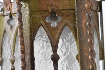イギリスアンティーク　花や葉飾りが美しく施された優雅なペンダントライト　(R-088900)