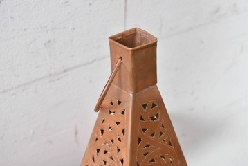 《引っ掛けシーリング式ペンダントライト加工費込み》　ヴィンテージ　アラビアンデザイン　真鍮製　透かし細工が映える星形シルエットの吊り下げ照明　(R-088904)