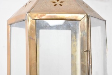 ヴィンテージ雑貨　真鍮製　星形の透かし模様が愛らしいキャンドルランタン　(R-088916)