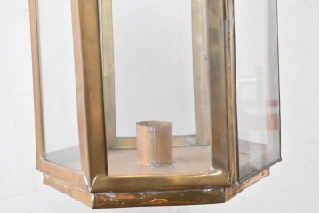 ヴィンテージ雑貨　真鍮製　星形の透かし模様が愛らしいキャンドルランタン　(R-088916)