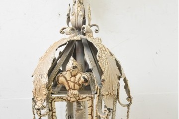《天井・壁付け照明加工費込み》　ヨーロッパヴィンテージ　優雅な曲線美が魅力の大型ブラケットライト　(R-088928)