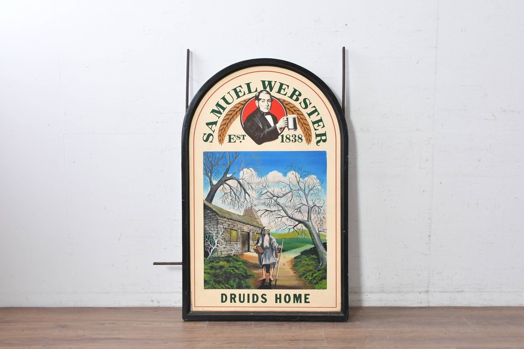 イギリスヴィンテージ　SAMUEL WEBSTER(サミュエルウェブスター)　DRUIDS HOME　両面仕様のパブサイン　(R-088934)