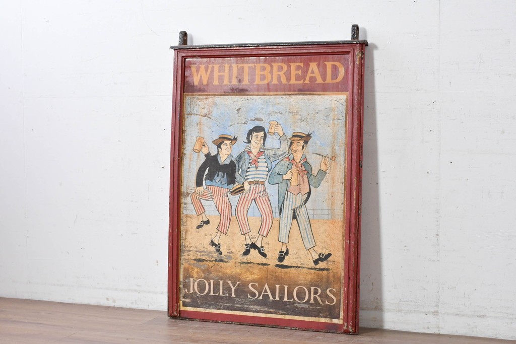イギリスヴィンテージ　WHITBREAD(ウィットブレッド)　JOLLY SAILORS(ジョリー・セーラーズ)のパブサイン　(R-088935)