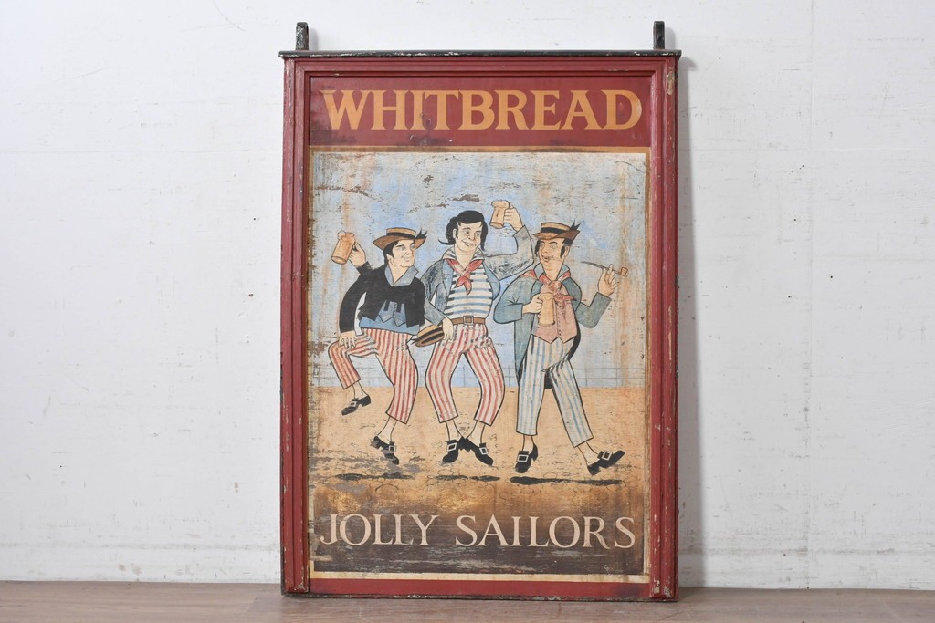 イギリスヴィンテージ　WHITBREAD(ウィットブレッド)　JOLLY SAILORS(ジョリー・セーラーズ)のパブサイン　(R-088935)