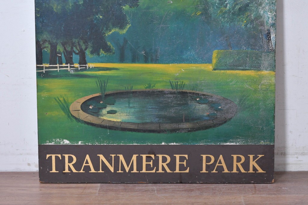 イギリスヴィンテージ　WHITBREAD(ウィットブレッド)　TRANMERE PARK(トランメア・パーク)のパブサイン　(R-088937)