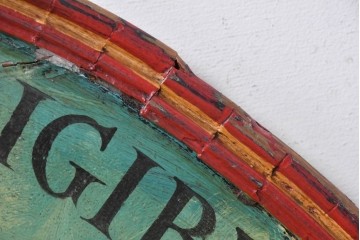 イギリスアンティーク　希少　著名工房作品　英国伝統サインペイント　気球の立体装飾が目を引くウォールアート　(R-088940)