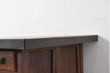 和製アンティーク　激レア　希少　天板(欅材)　古い仕立て屋で使われていた両面使いのカウンターテーブル　(R-088947)