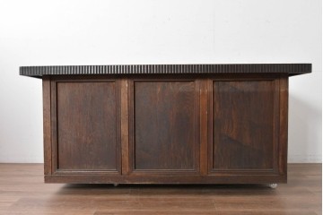 和製アンティーク　激レア　希少　天板(欅材)　古い仕立て屋で使われていた両面使いのカウンターテーブル　(R-088947)