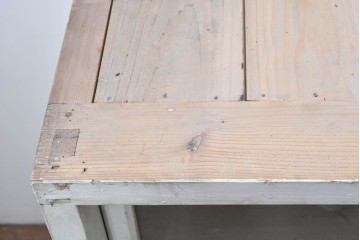 和製アンティーク　希少!!　特大!!　幅2700mm　白いペイントが爽やかな大型サイドボード　(R-088949)