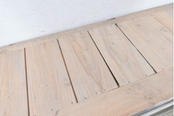 和製アンティーク　希少!!　特大!!　幅2700mm　白いペイントが爽やかな大型サイドボード　(R-088949)