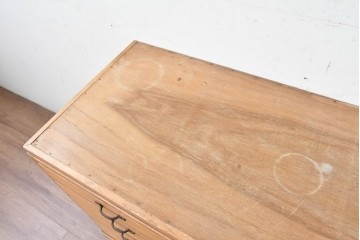 和製ヴィンテージ　昭和中期　引き出し12段　ナチュラルな木味のレトロチェスト　(R-088950)