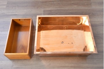 和製ヴィンテージ　欅(ケヤキ)材　力強い木目の囲炉裏テーブル　(R-088956)
