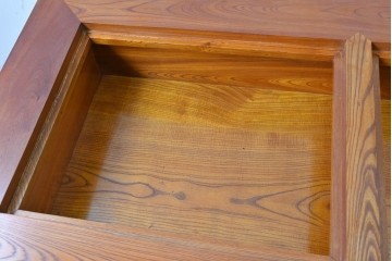 和製ヴィンテージ　欅(ケヤキ)材　力強い木目の囲炉裏テーブル　(R-088956)