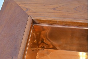 和製ヴィンテージ　欅(ケヤキ)材　力強い木目の囲炉裏テーブル　(R-088956)