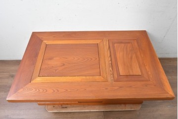 和製ヴィンテージ　欅(ケヤキ)材　力強い木目の囲炉裏テーブル　(R-088956)