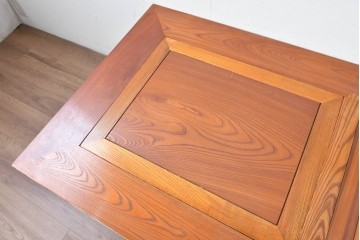 和製ヴィンテージ　欅(ケヤキ)材　力強い木目の囲炉裏テーブル　(R-088956)