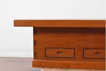和製ヴィンテージ　欅(ケヤキ)材　力強い木目の囲炉裏テーブル　(R-088956)
