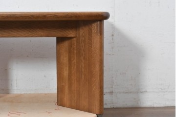 和製ヴィンテージ　ナラ材　小振りでしっかりとした作りのセンターテーブル　(R-088957)