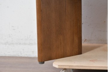 和製ヴィンテージ　ナラ材　小振りでしっかりとした作りのセンターテーブル　(R-088957)