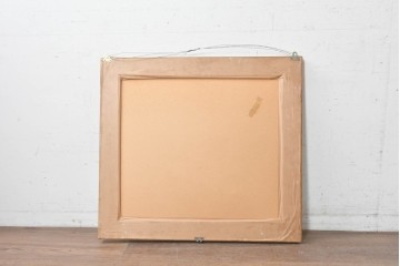 イギリスヴィンテージ　アンティーク調　食器棚の中を覗き込んだようなだまし絵額装　(R-088958)