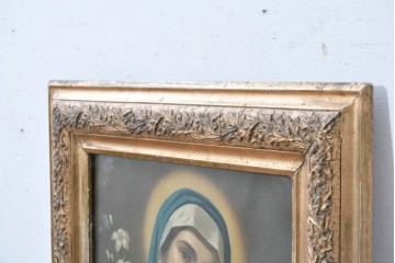 【簡易リペア限定品】　フランスアンティーク　繊細な植物の彫刻が施された額装　(R-088959)
