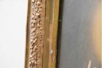 【簡易リペア限定品】　フランスアンティーク　繊細な植物の彫刻が施された額装　(R-088960)
