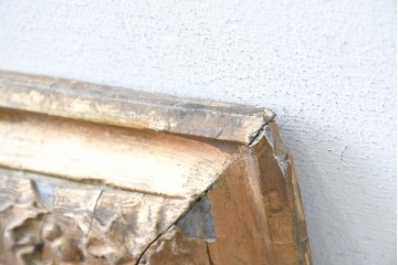 【簡易リペア限定品】　フランスアンティーク　繊細な植物の彫刻が施された額装　(R-088960)
