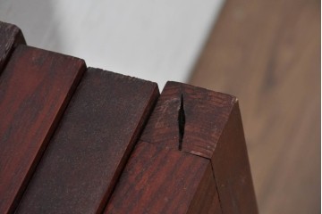 中古建具　中国　美品　タモ材　幾何学模様が美しい中国格子パネル4枚セット　(R-088962)