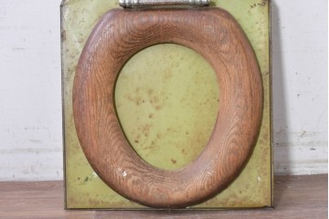 イギリスアンティーク　木製便座が付いた遊び心あふれる看板　(R-088963)
