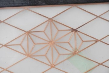ヴィンテージ建具　昭和後期　組子細工が美しい明かり取り1枚　(R-088964)