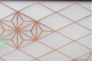 ヴィンテージ建具　昭和後期　組子細工が美しい明かり取り1枚　(R-088964)