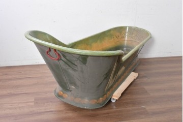 【簡易リペア限定品】　ヨーロッパアンティーク　激レア　希少　英国　著名工房リペイント作品　海洋モチーフが印象的なアートピースバスタブ　※実用不可　(R-088968)