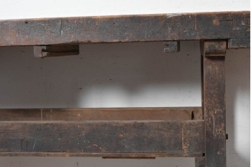 【簡易リペア限定品】　イギリスアンティーク　使い込まれた風合いが魅力的な家具工房の大きなワークベンチ　(R-088969)
